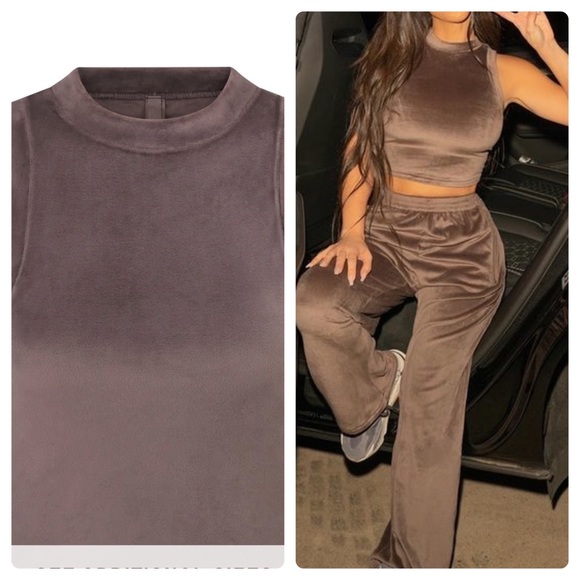 Skims Velour Crew Neck Tank AMETHYST